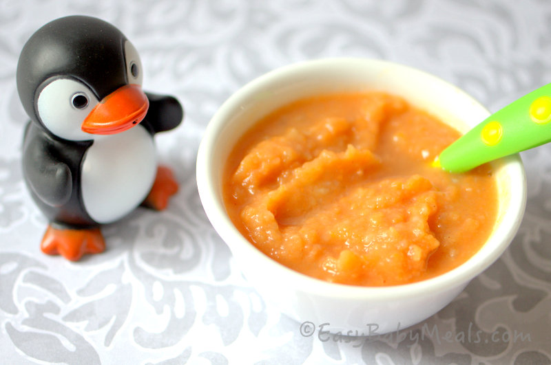 Sweet Potato Puree With Rice Cereal - Easy Baby Meals