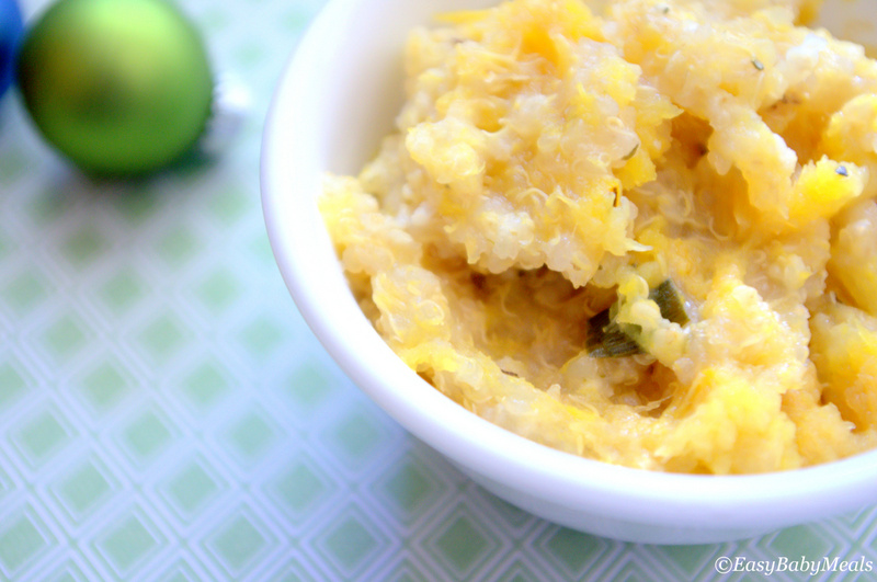Acorn Squash With Quinoa And Millet-10 Winter Special Recipes For Babies- Easy Baby Meals-www.easybabymeals.com