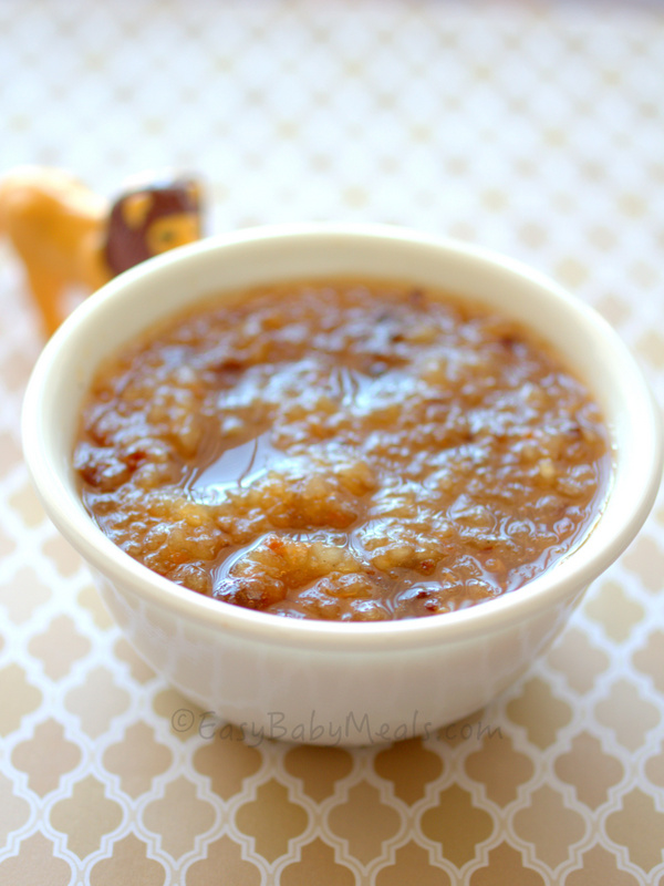 Prunes With Apple- Easy Baby Meals-www.easybabymeals.com