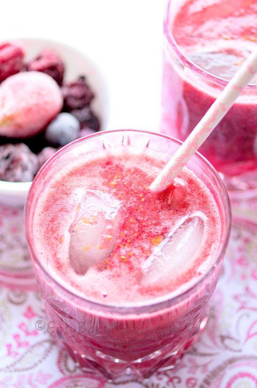 Black grapes and mixed berry juice