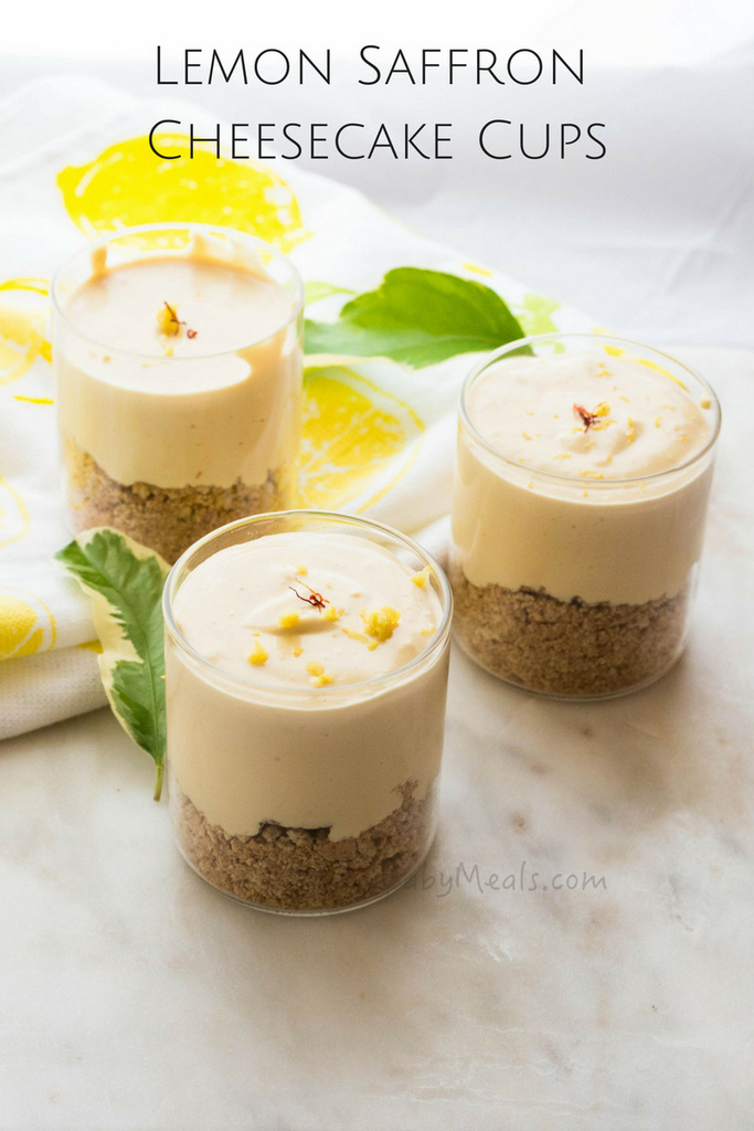 Lemon Saffron Cheesecake Cups- Spring Summer Dessert