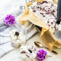 No Churn Black Berry Chocolate Chip Ice cream