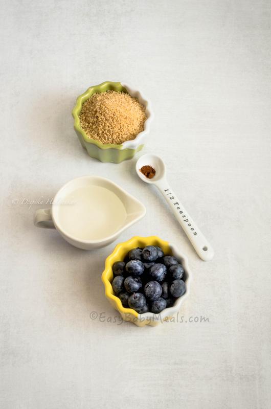 Cracked Wheat With Blueberries-Ingredients- EasyBabyMeals-www.easybabymeals.com