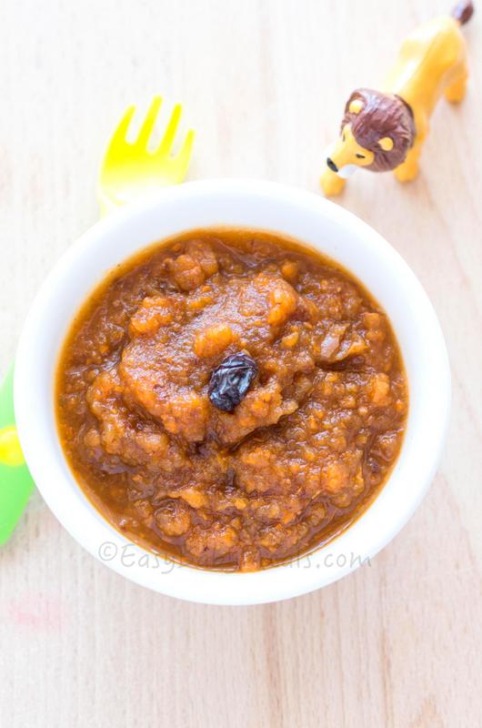 Apple with Carrot and Raisins- Easy Baby Meals #babyfood