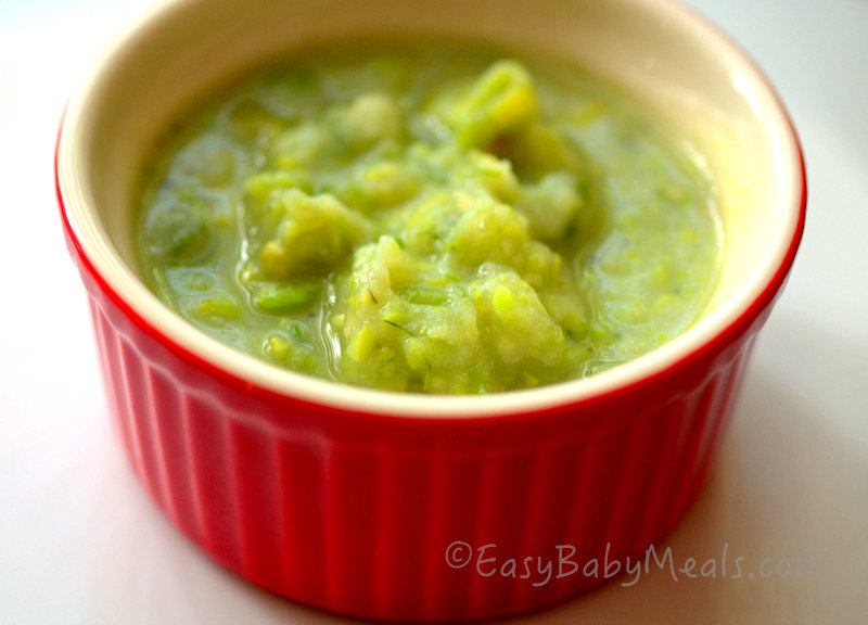 Peas And Potatoes With Leeks- Easy Baby Meals-www.easybabymeals.com
