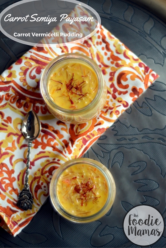 Carrot Semiya Payasam - Carrot Vermmicelli Pudding - www.cookingcurries.com