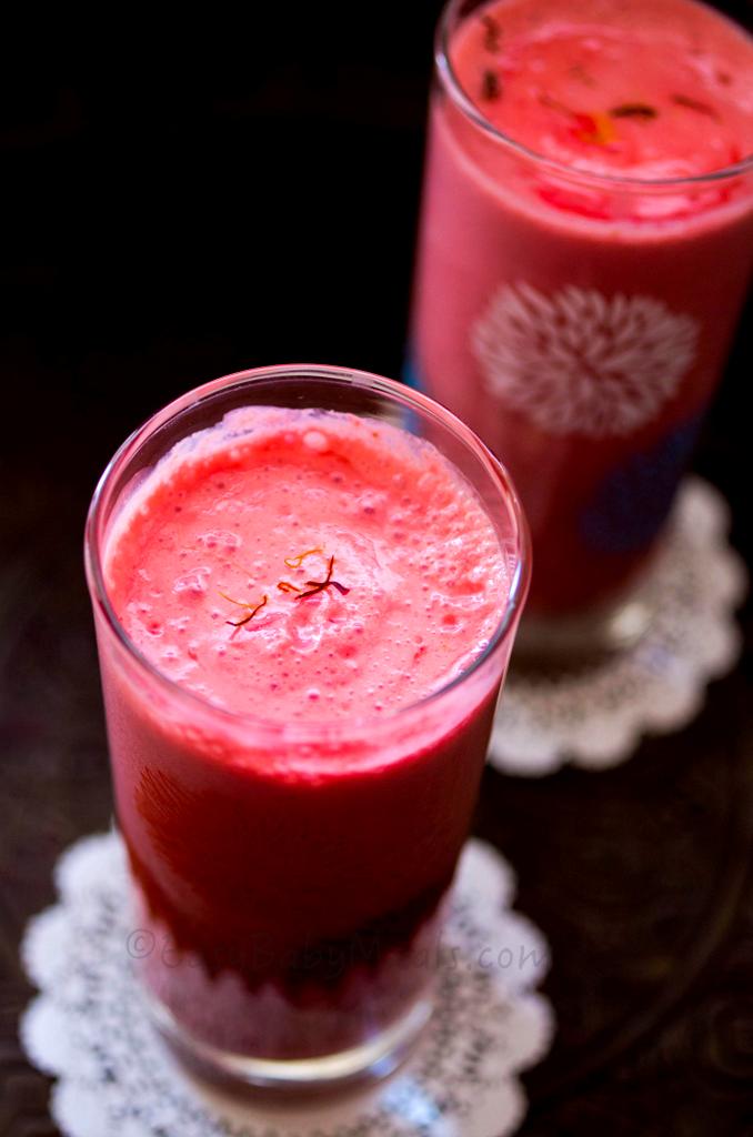Rose Lassi with Chia Seeds