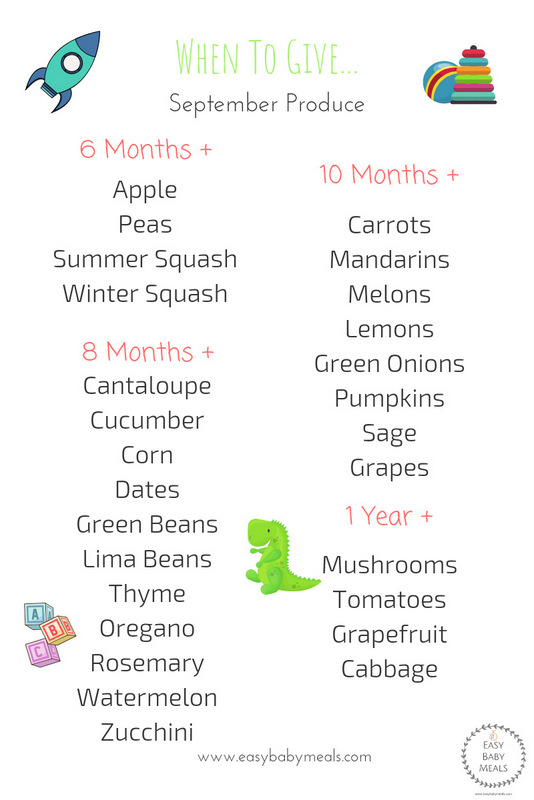 When To Give September Produce- Easy Baby Meals-www.easybabymeals.com